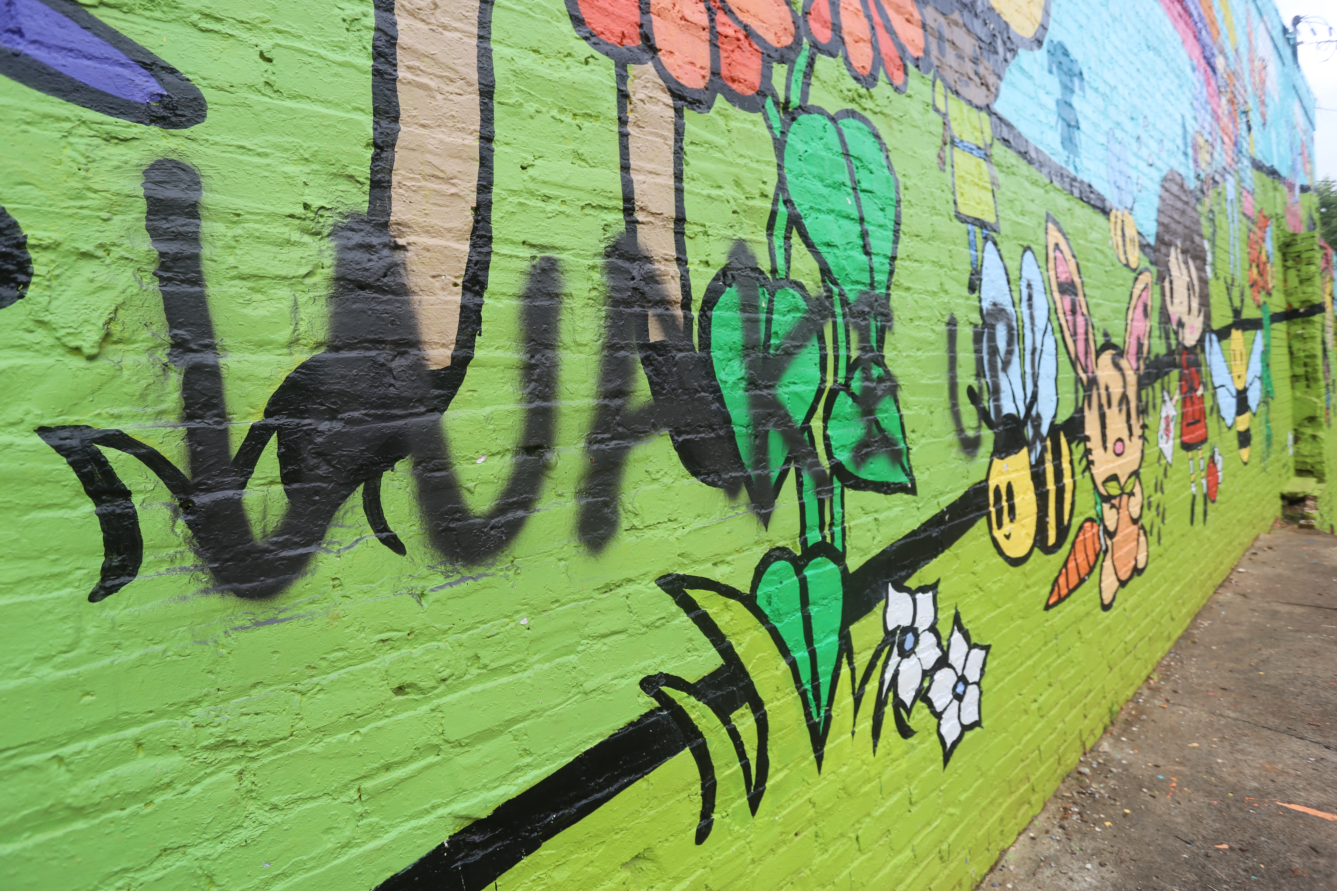 Graffiti on the mural wall